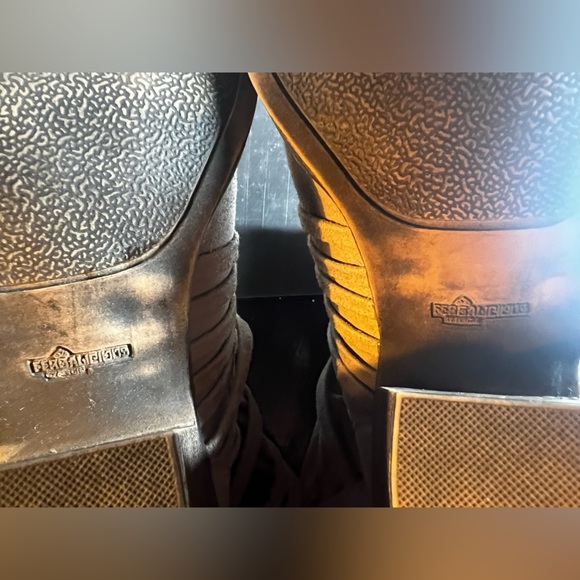 Strappy Weaver Fergilicious Taupe Booties, size 10M - Picture 15 of 15